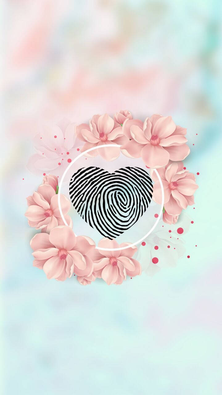 Cute Instagram Fingerprint Heart Background
