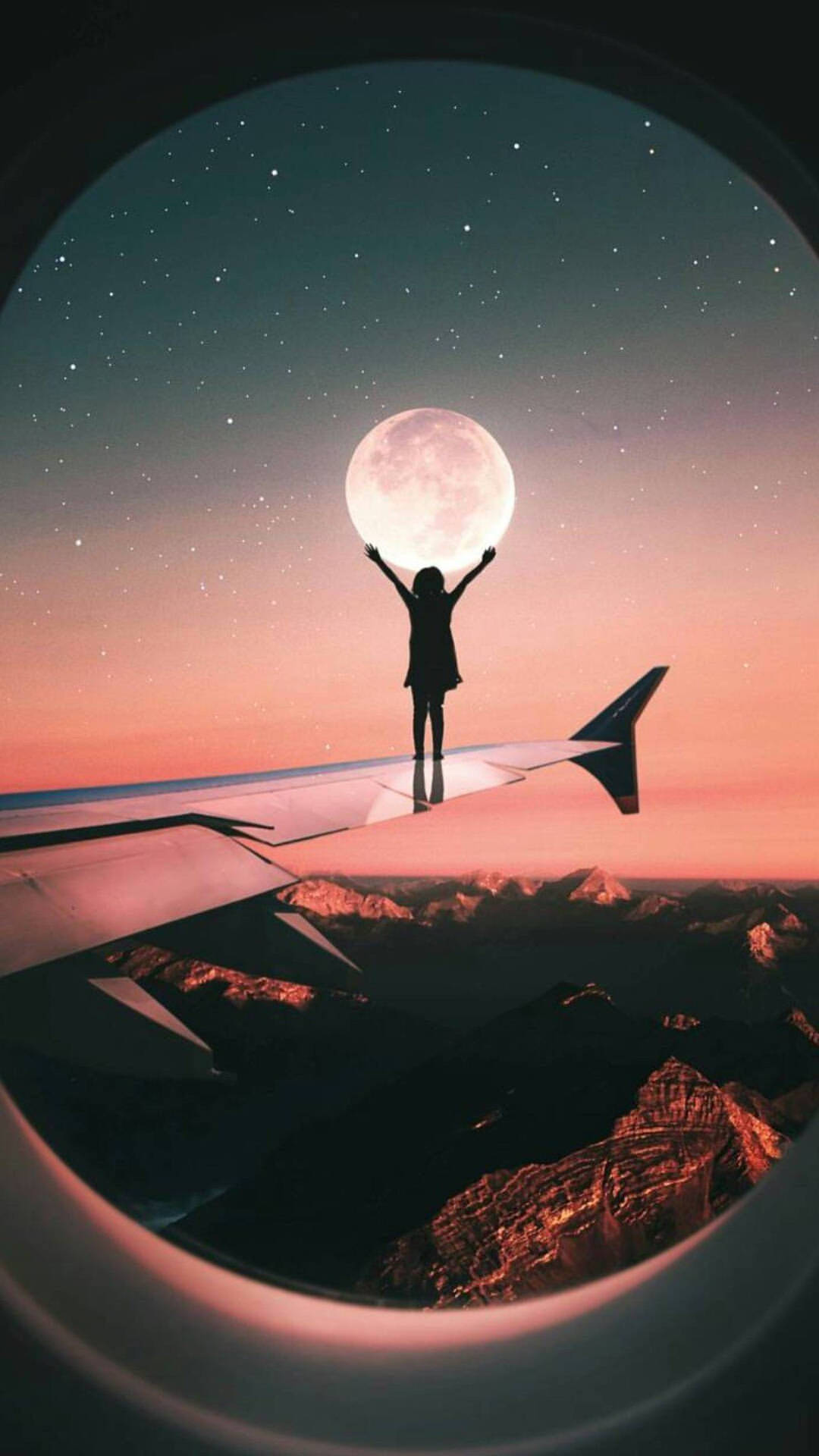 Cute Instagram Girl With Moon Background