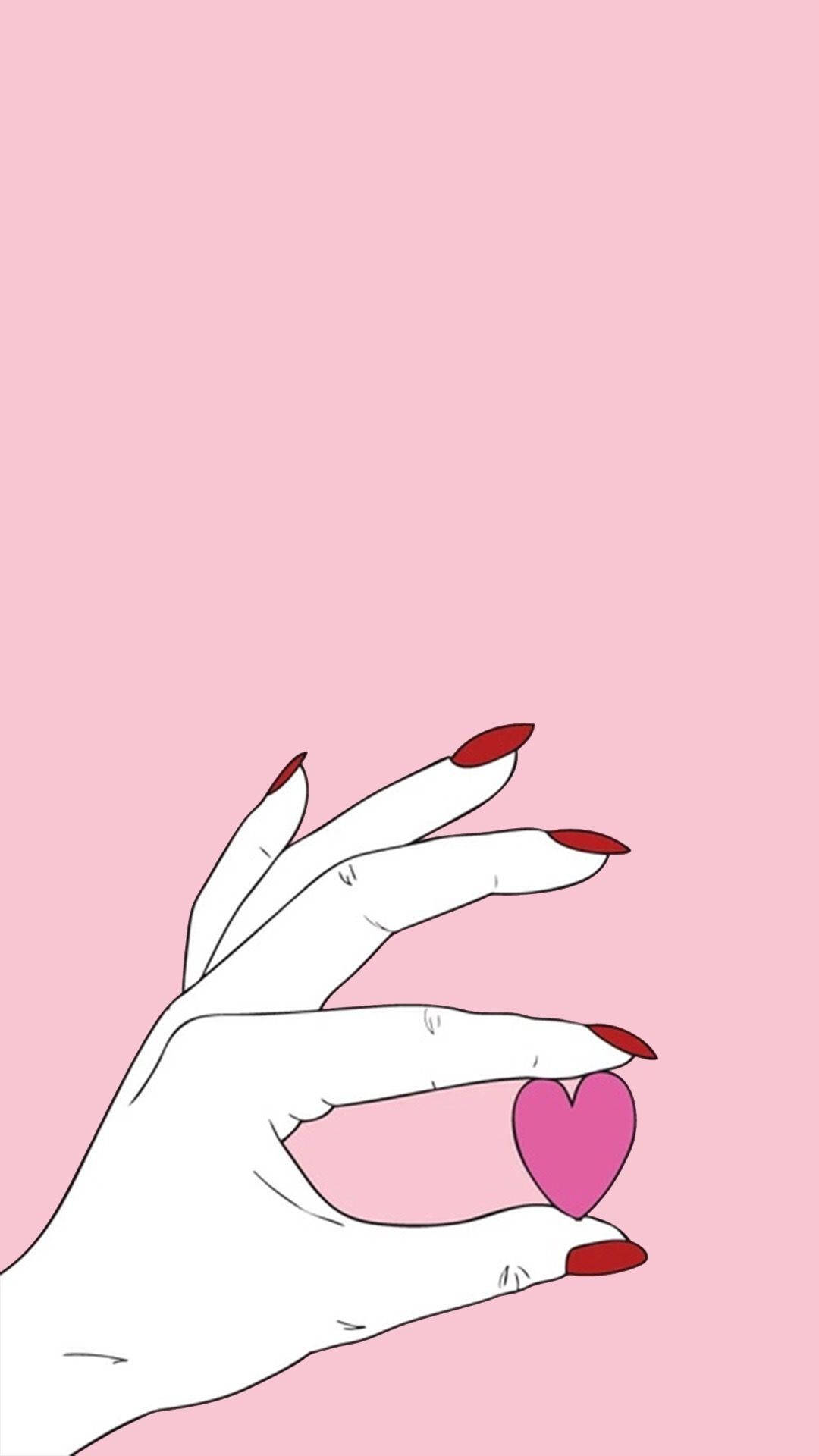 Cute Instagram Hand With Heart Background