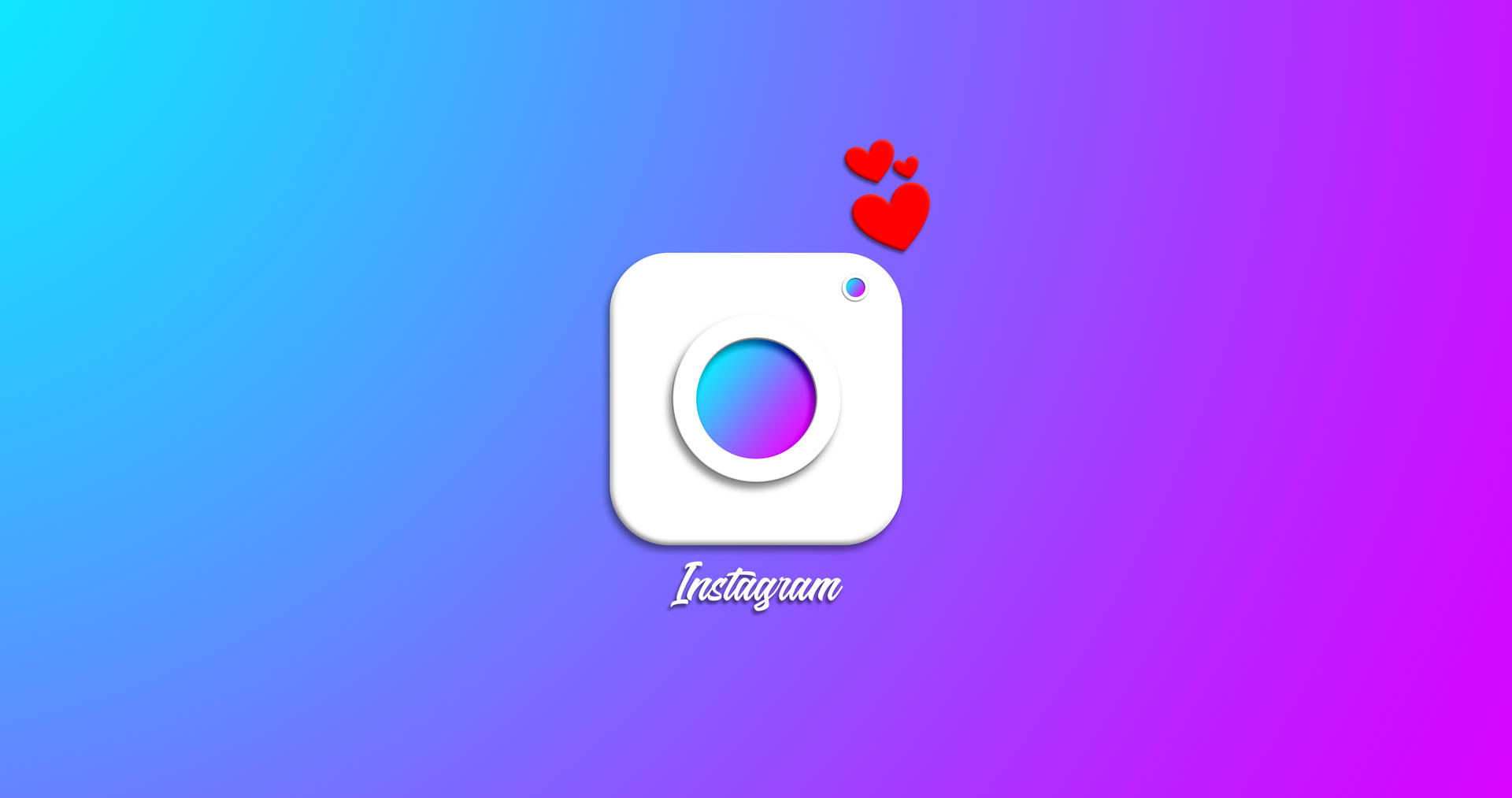 Cute Instagram Logo With Heart Background