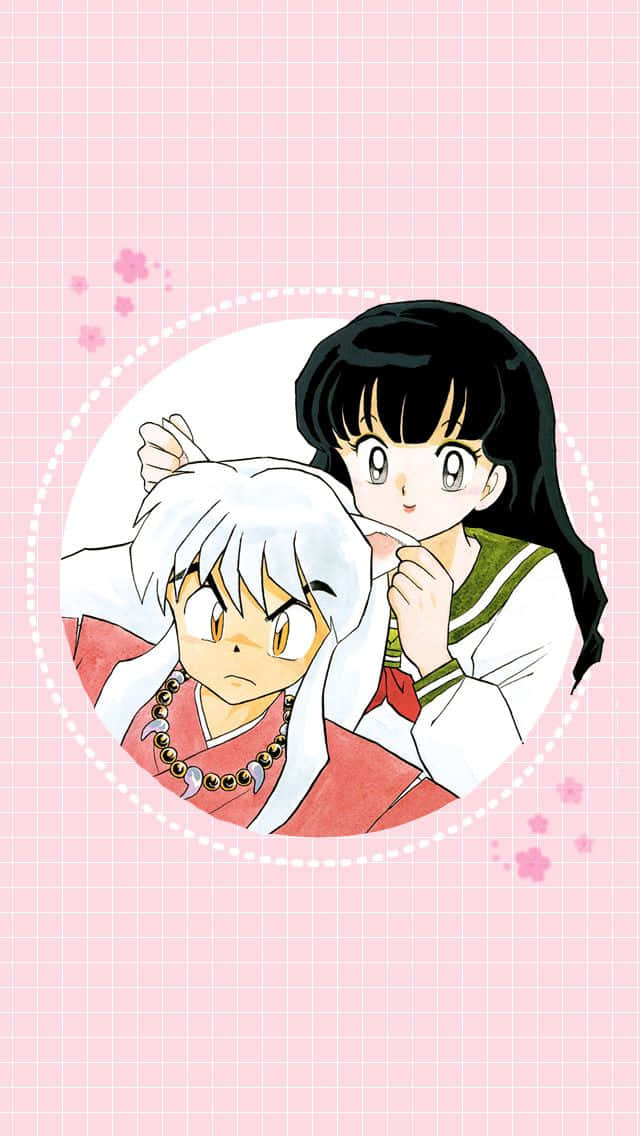 Cute Inuyasha And Kagome Phone Background