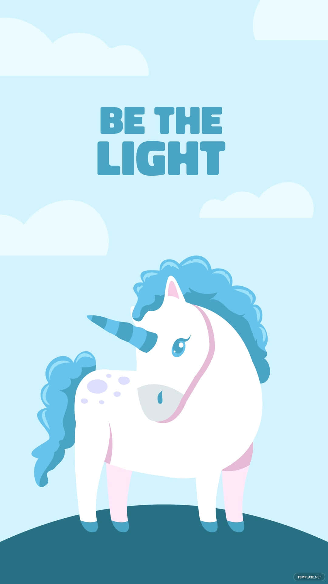 Cute Iphone Teal Unicorn Vector Artwork Background