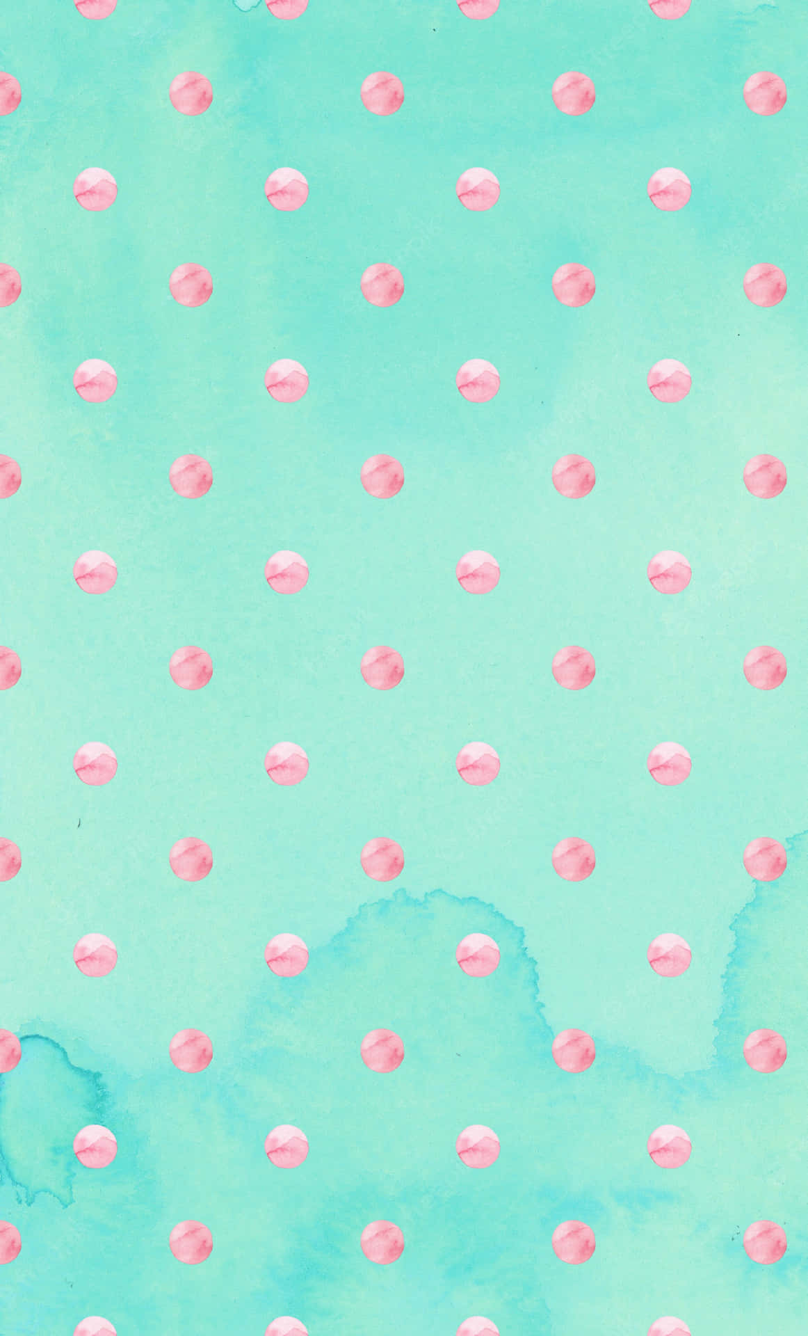 Cute Iphone Teal With Pink Circle Patterns Background