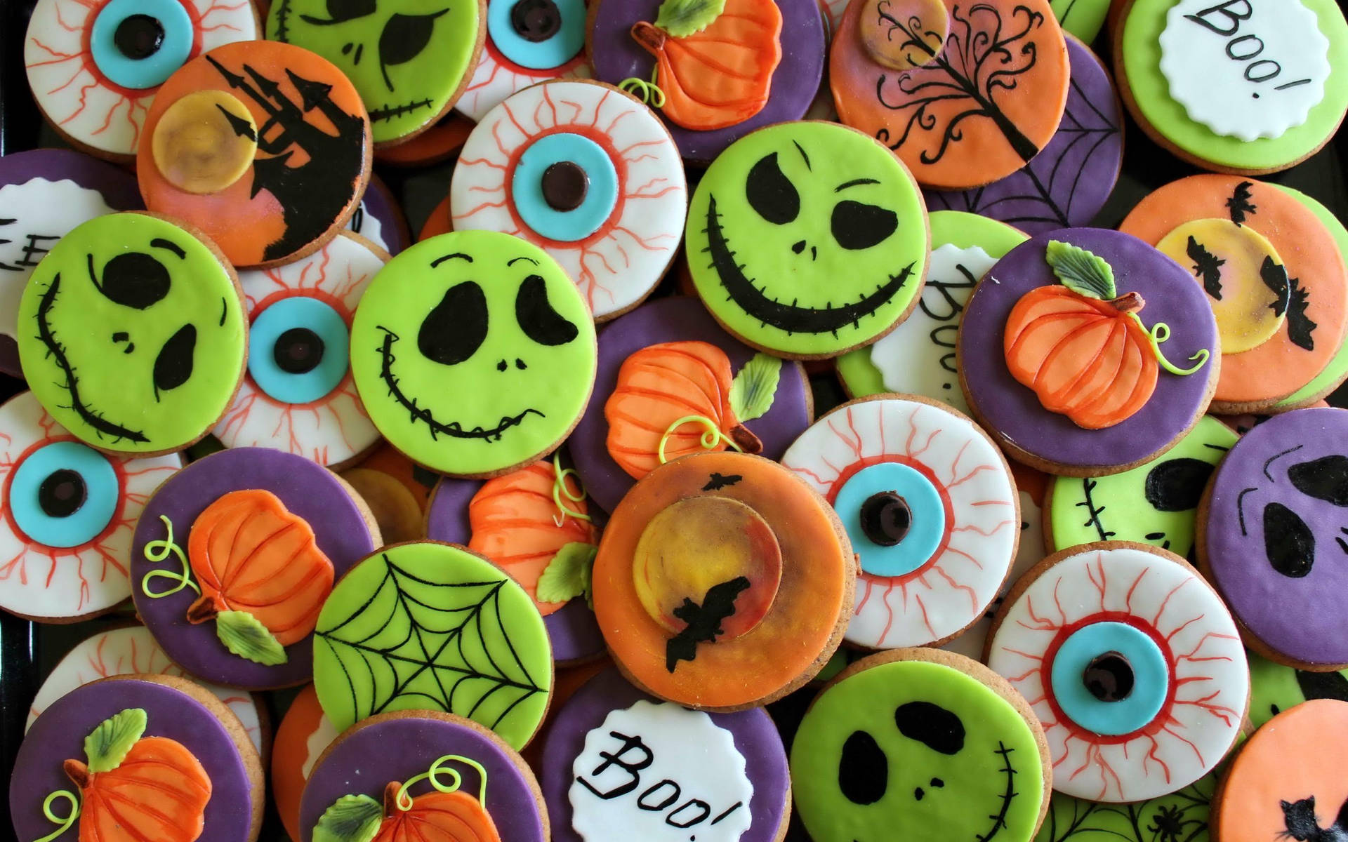 Cute Jack Skellington Halloween Cookies Background