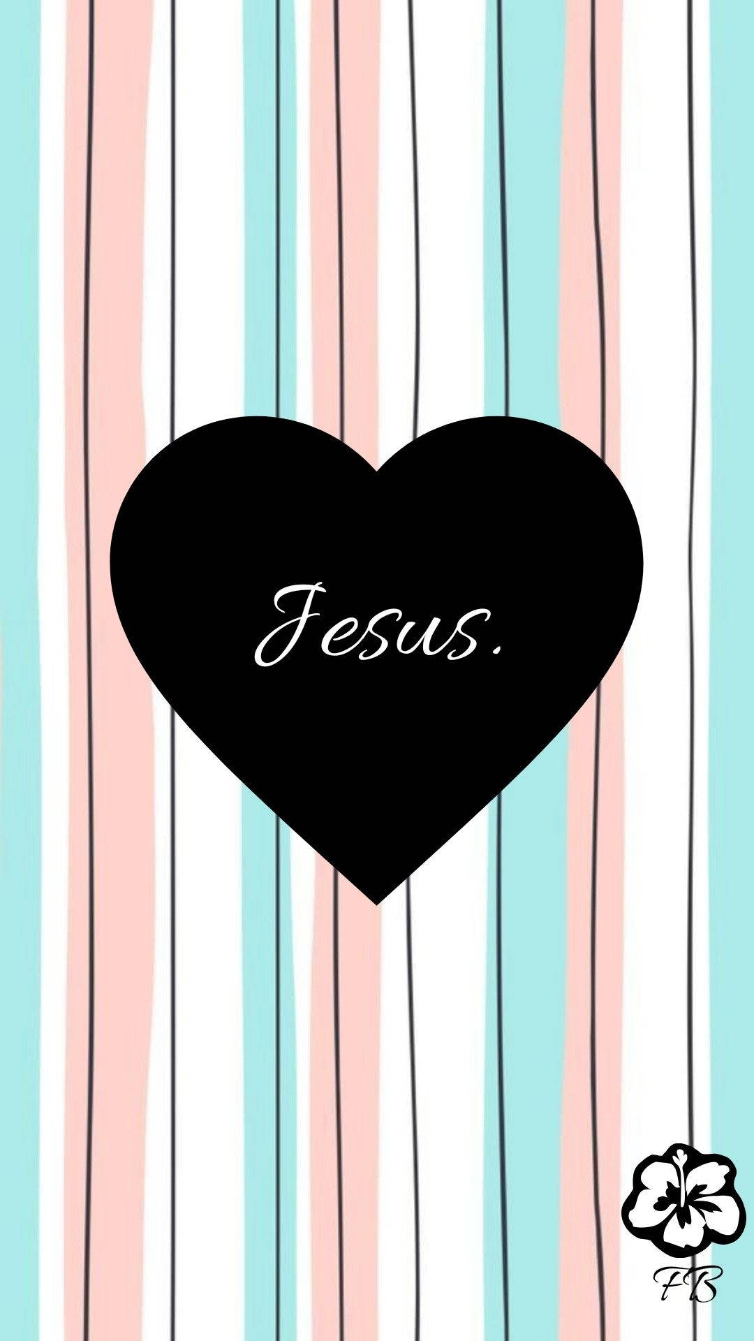 Cute Jesus Blue Pink Stripes