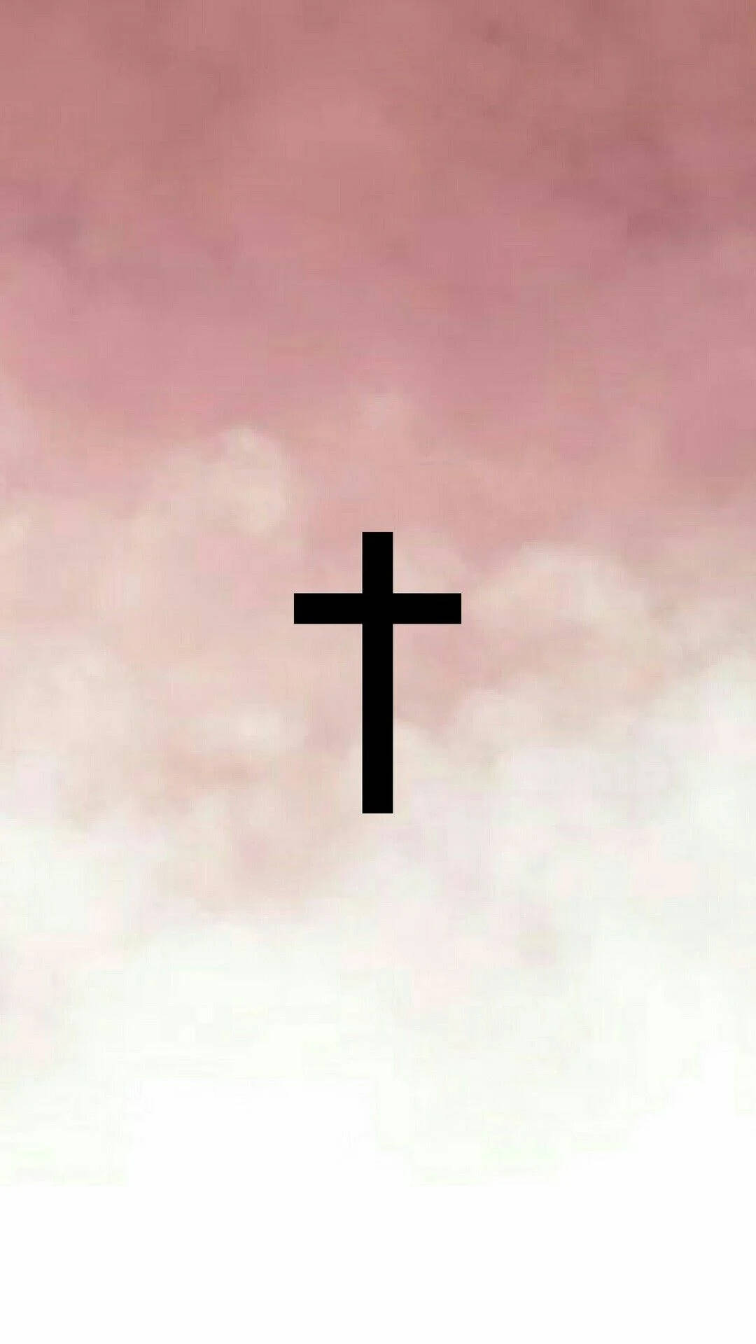 Cute Jesus Cross Pink Gradient Background