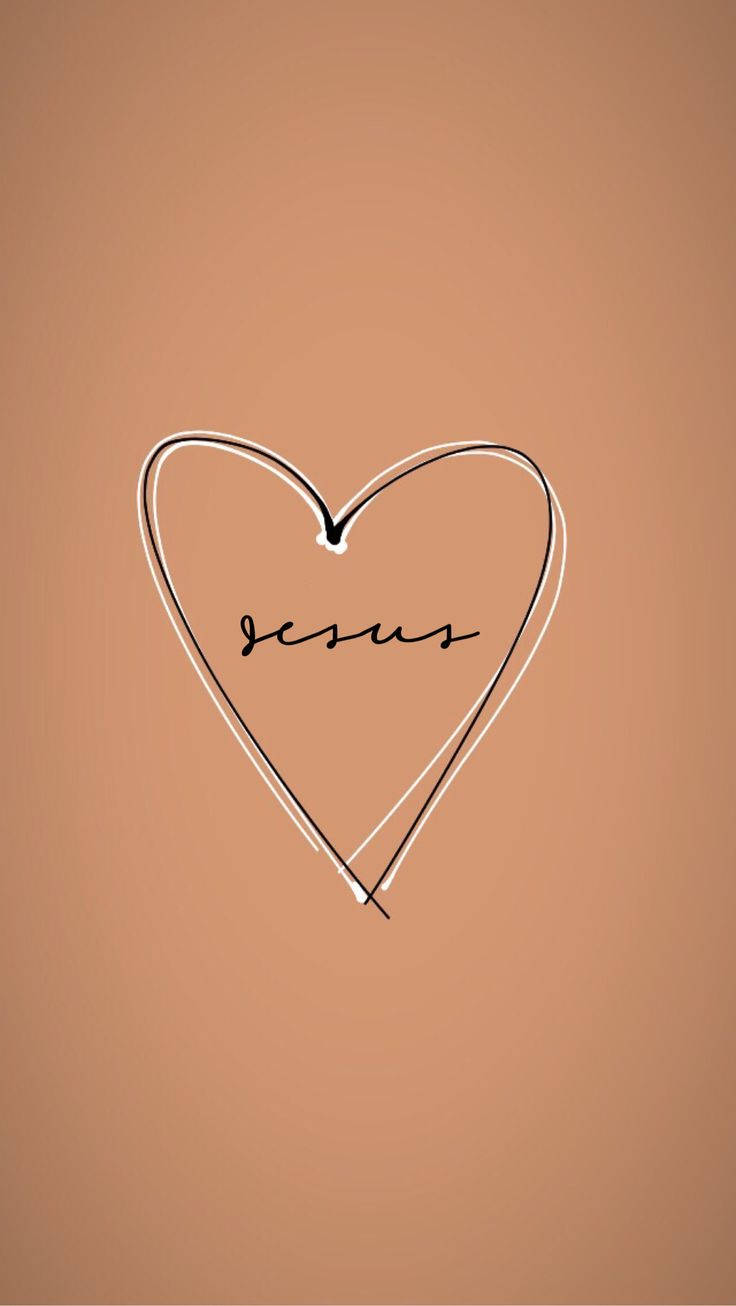 Cute Jesus Heart Doodle Background