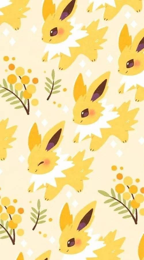 Cute Jolteon Pattern Yellow