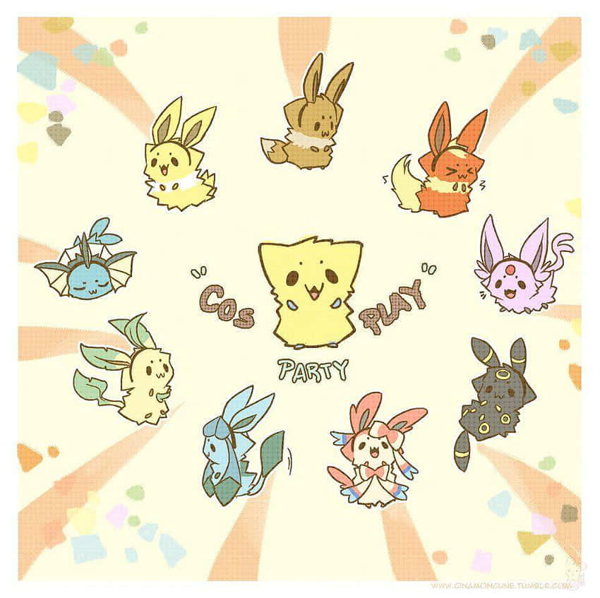 Cute Joltik Eeveelutions Background