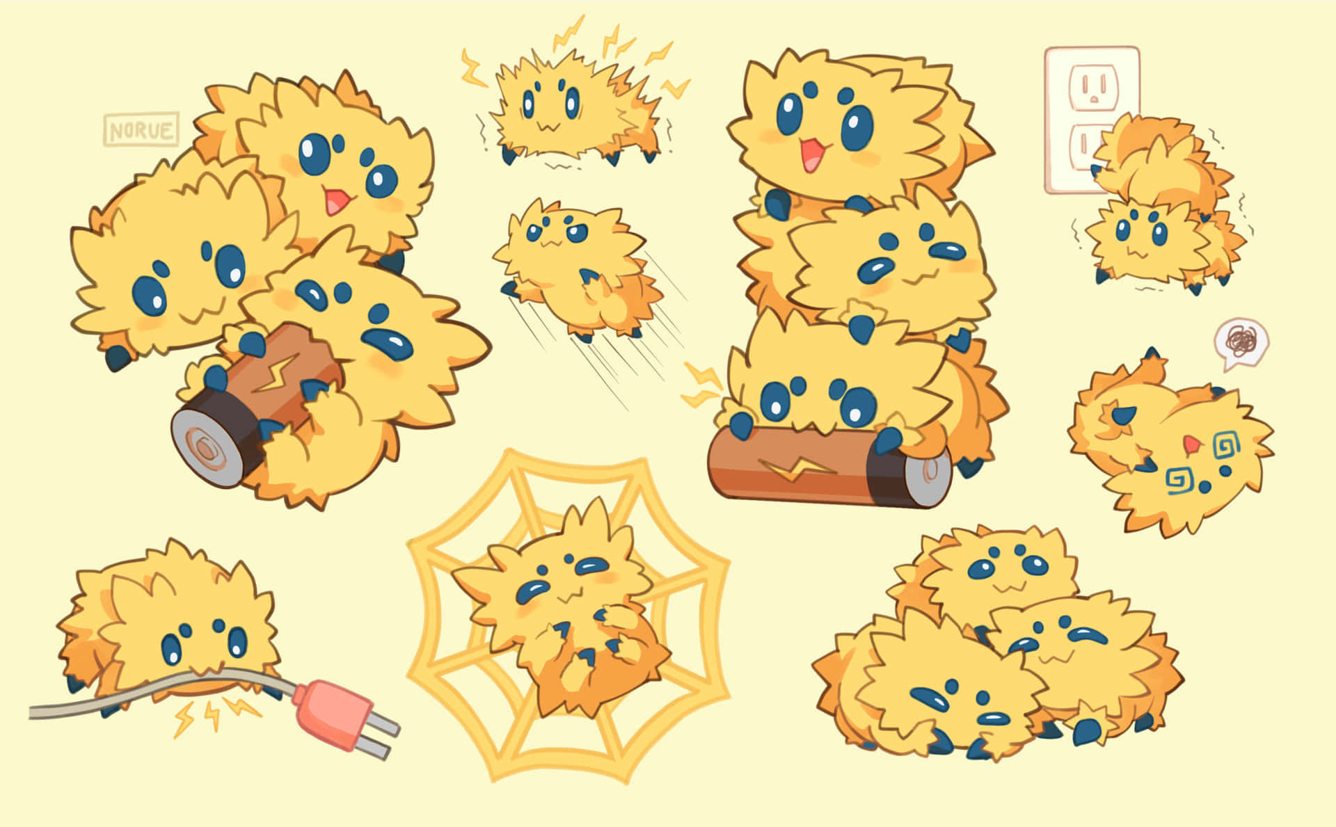 Cute Joltik Scenarios Desktop Background