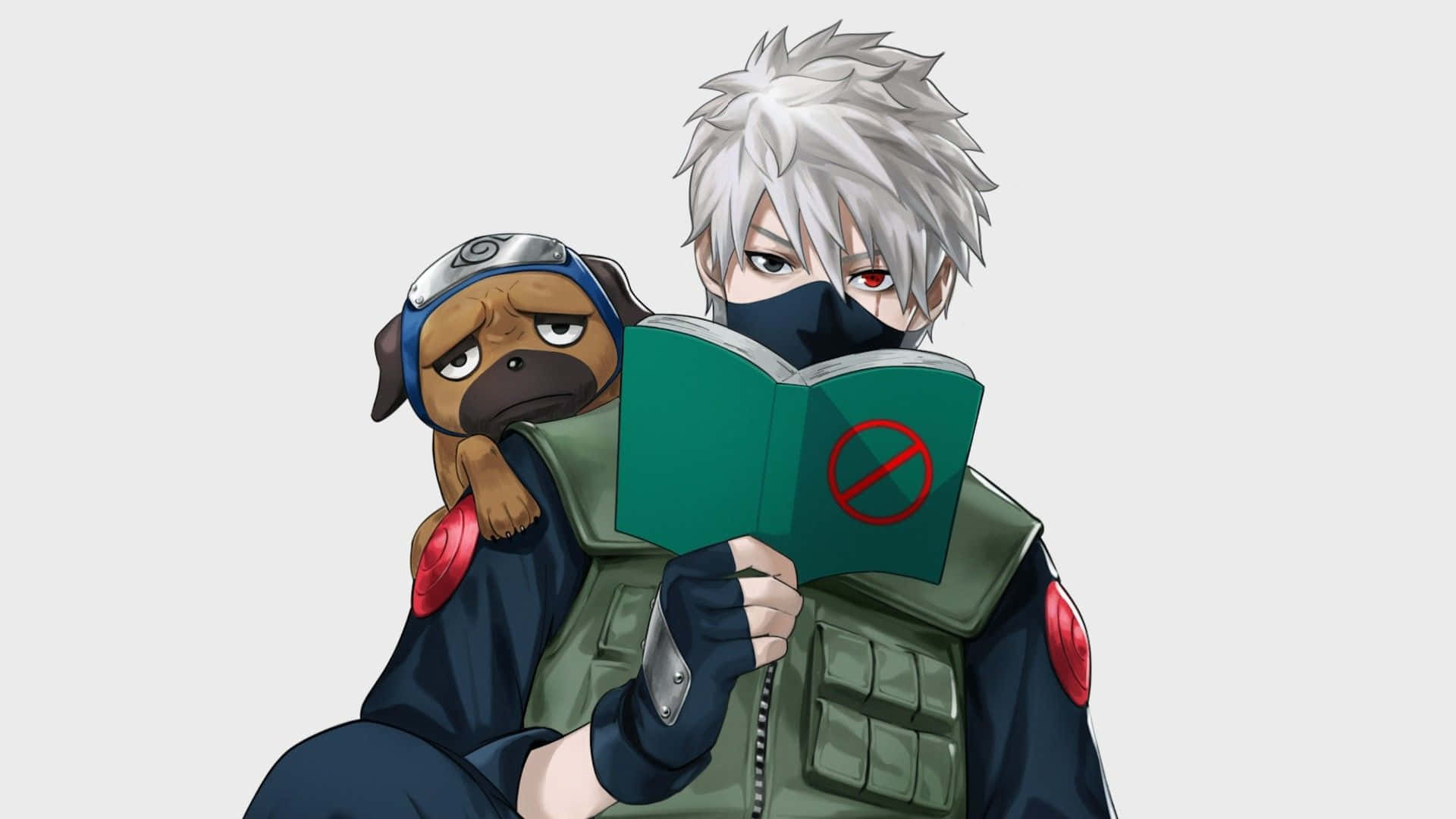 Cute Kakashi And Pakkun Reading Forbidden Book