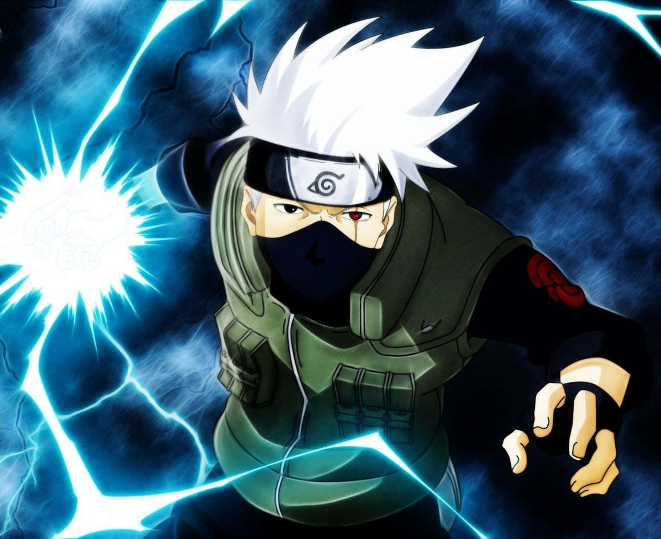 Cute Kakashi Raikiri Lightning Cutter Attack Background