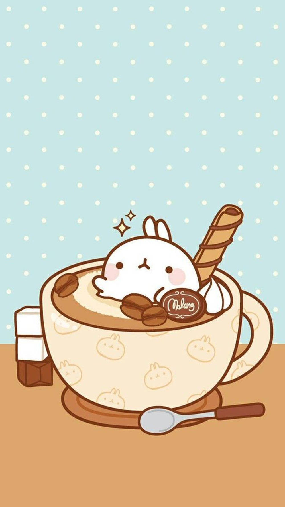 Cute Kawaii Aesthetic Coffee Background