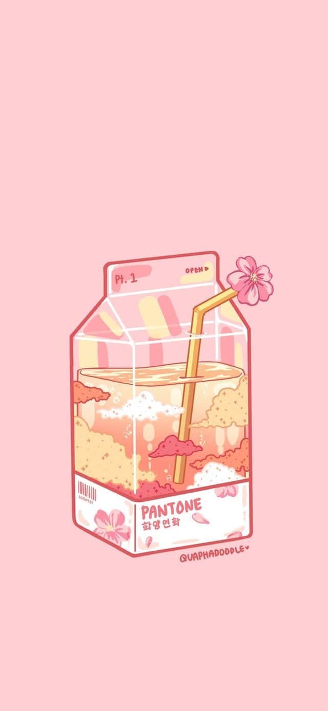 Cute Kawaii Aesthetic Juice Carton Background