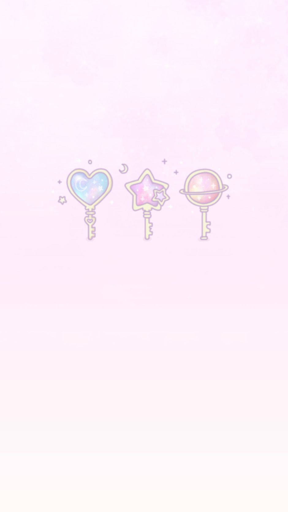 Cute Kawaii Aesthetic Keys Background