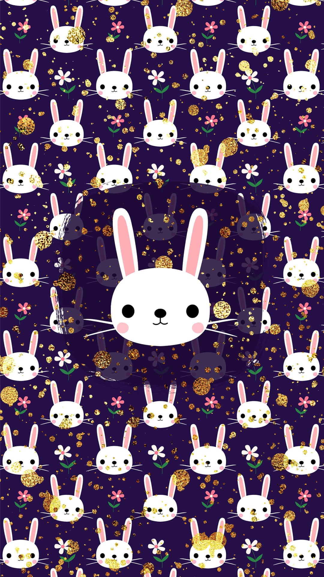 Cute Kawaii Bunny With Bow Background