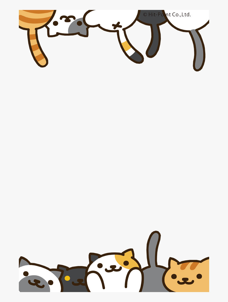 Cute Kawaii Cat Borders Background