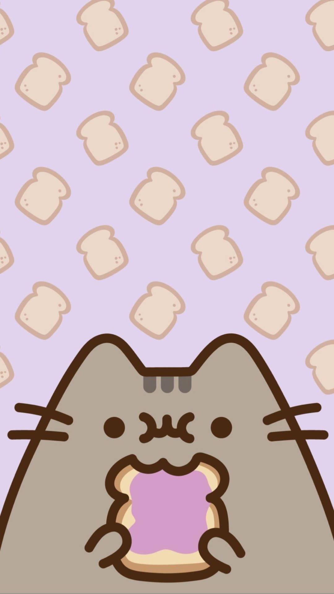 Cute Kawaii Cat Bread Background