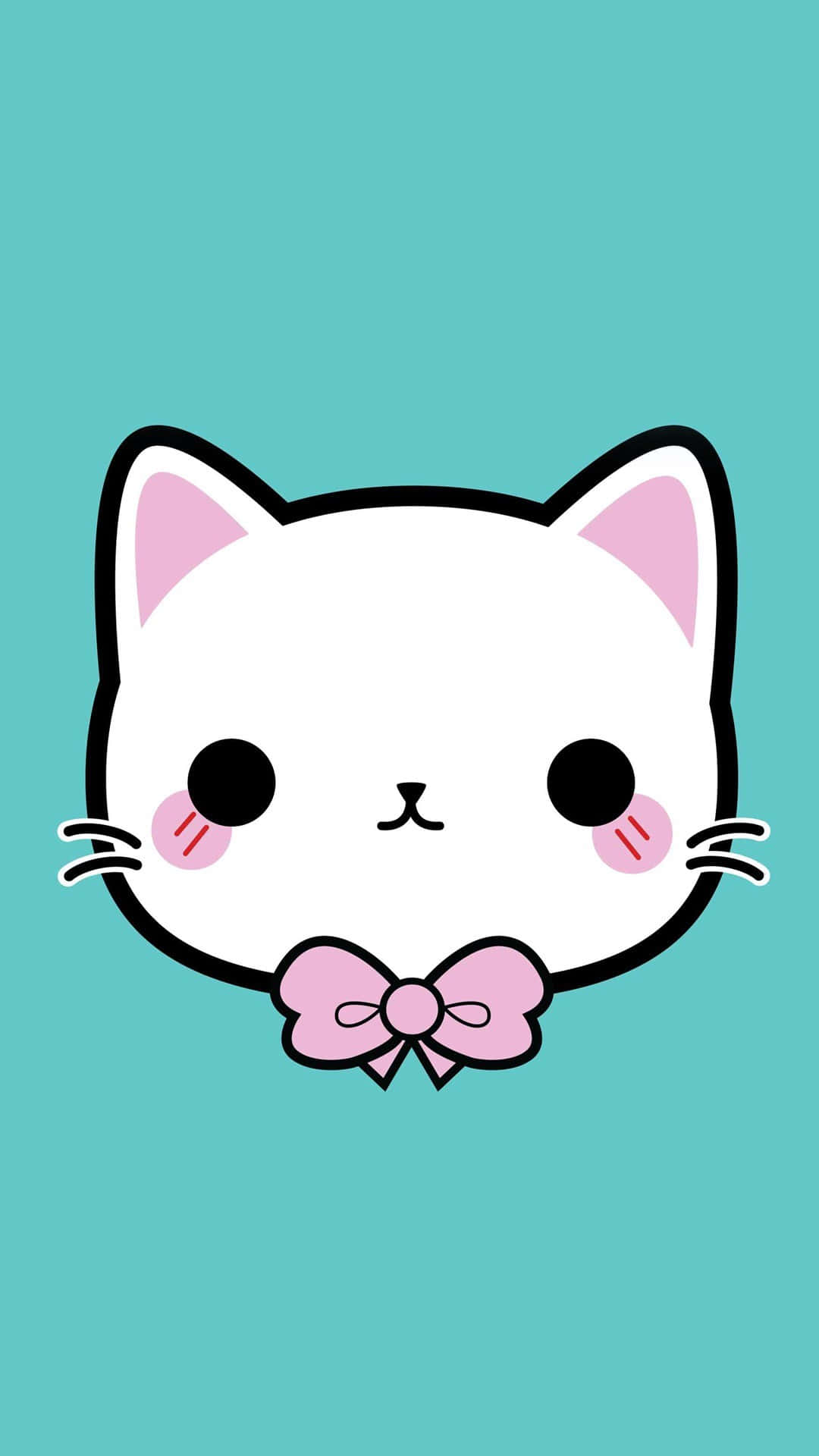 Cute Kawaii Cat Face Background