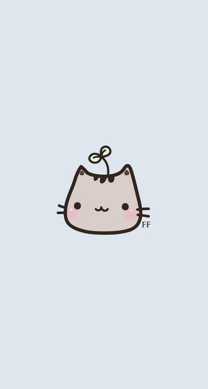 Cute Kawaii Cat Head Background