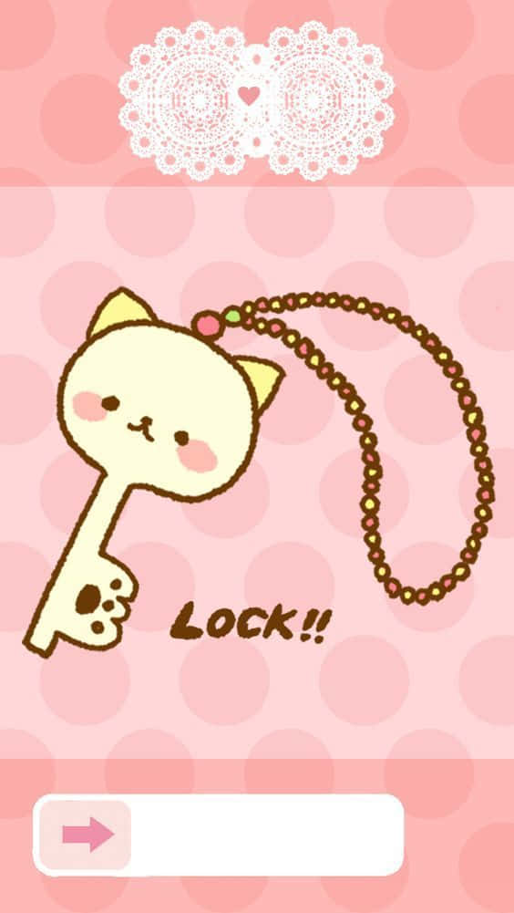 Cute Kawaii Cat Key Background