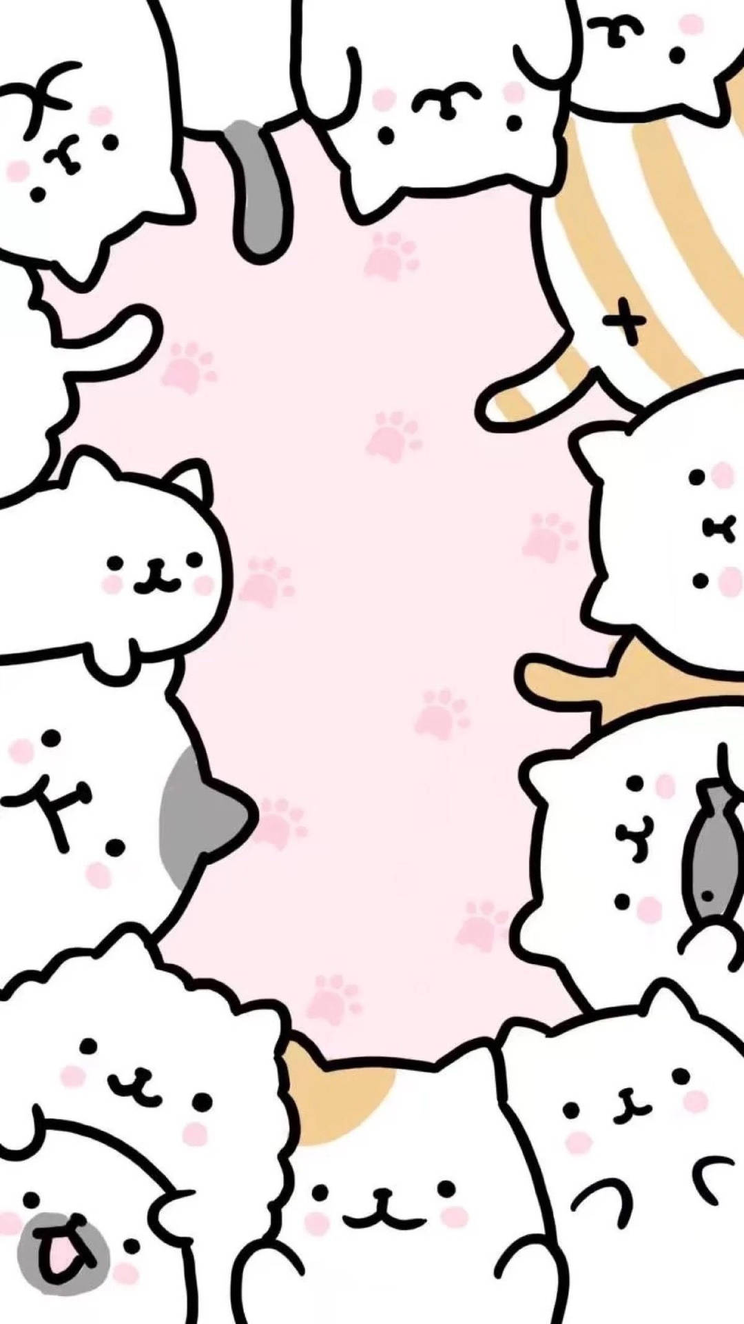 Cute Kawaii Cat Overload Background