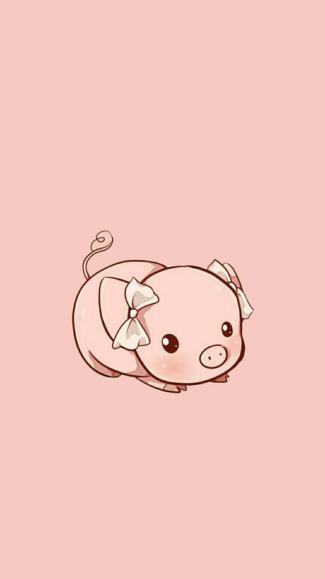 Cute Kawaii Pig Cartoon Background