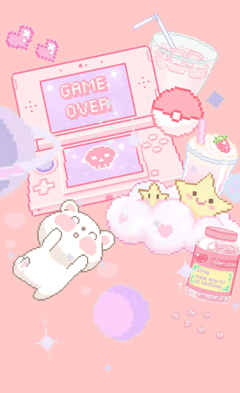 Cute Kawaii Pixel Art Background
