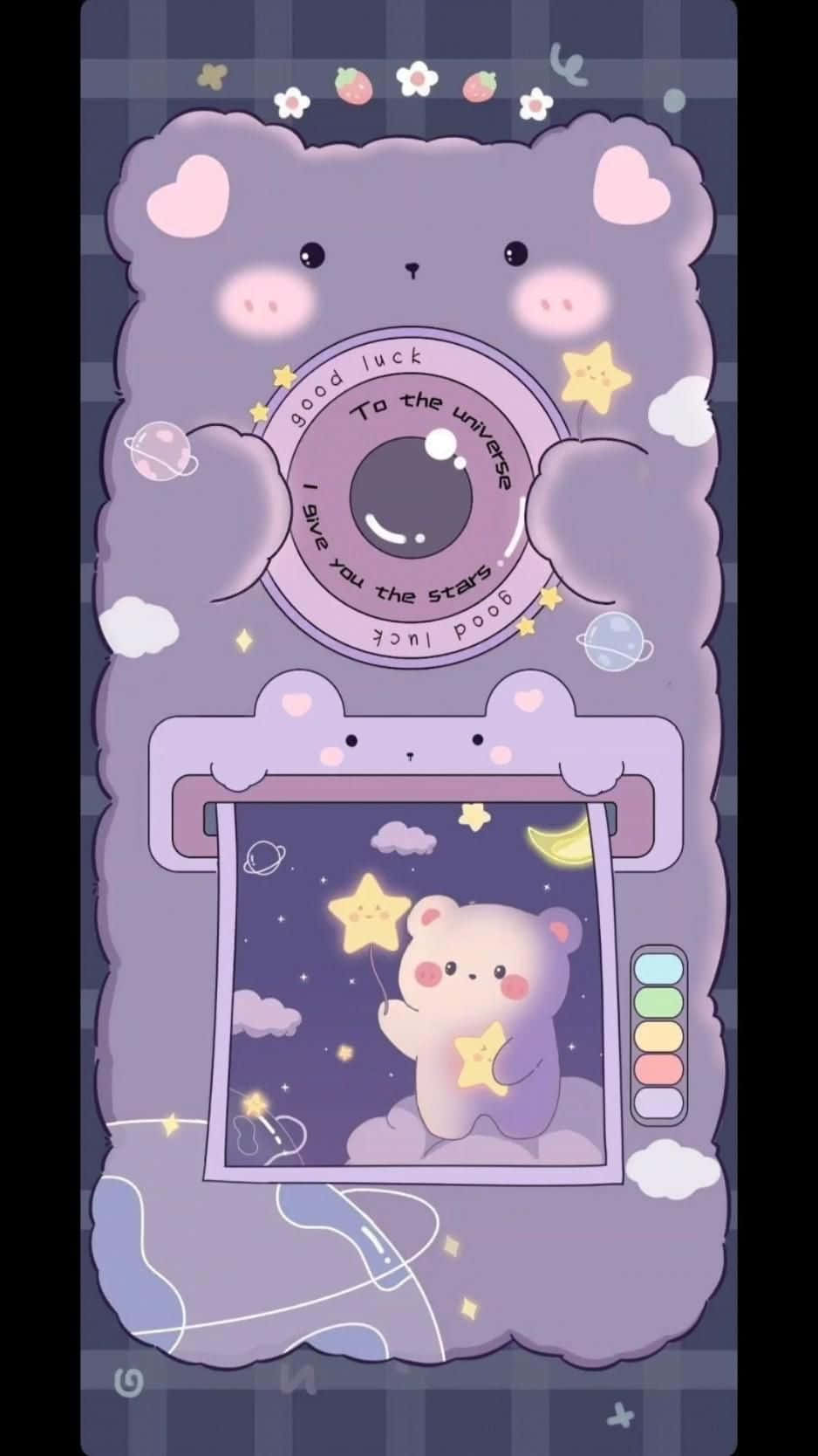 Cute Kawaii Purple Camera Background