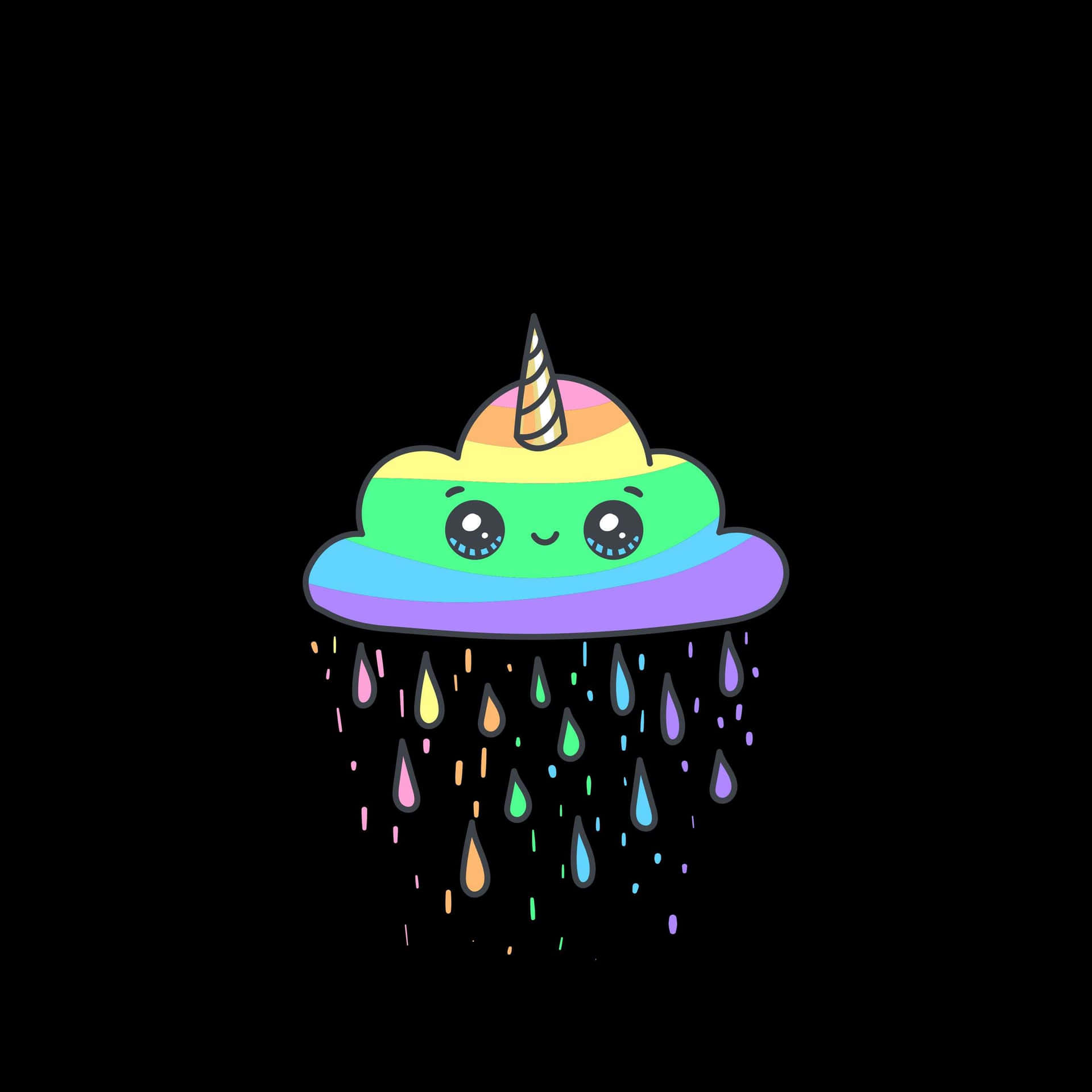 Cute Kawaii Rainbow Ipad Background