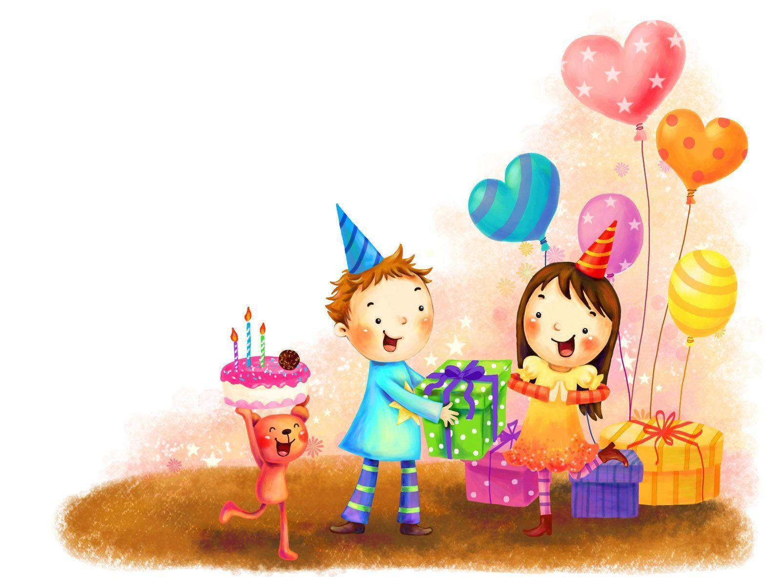 Cute Kids Birthday Party Birthday Background Background