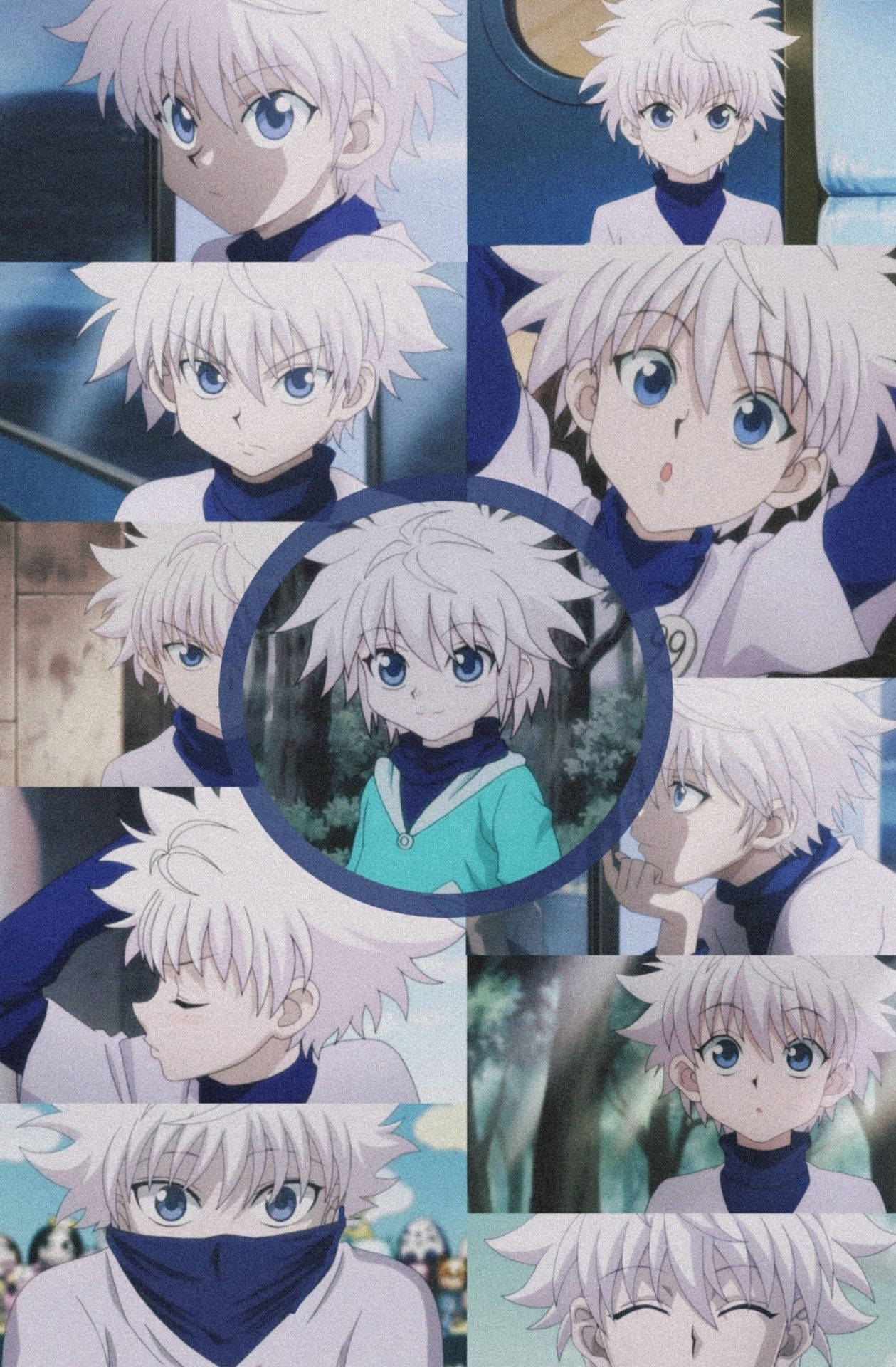 Cute Killua Aesthetic Anime Collage Background