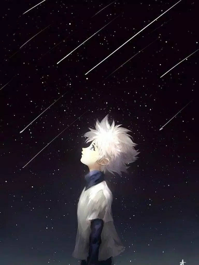 Cute Killua Falling Stars Background