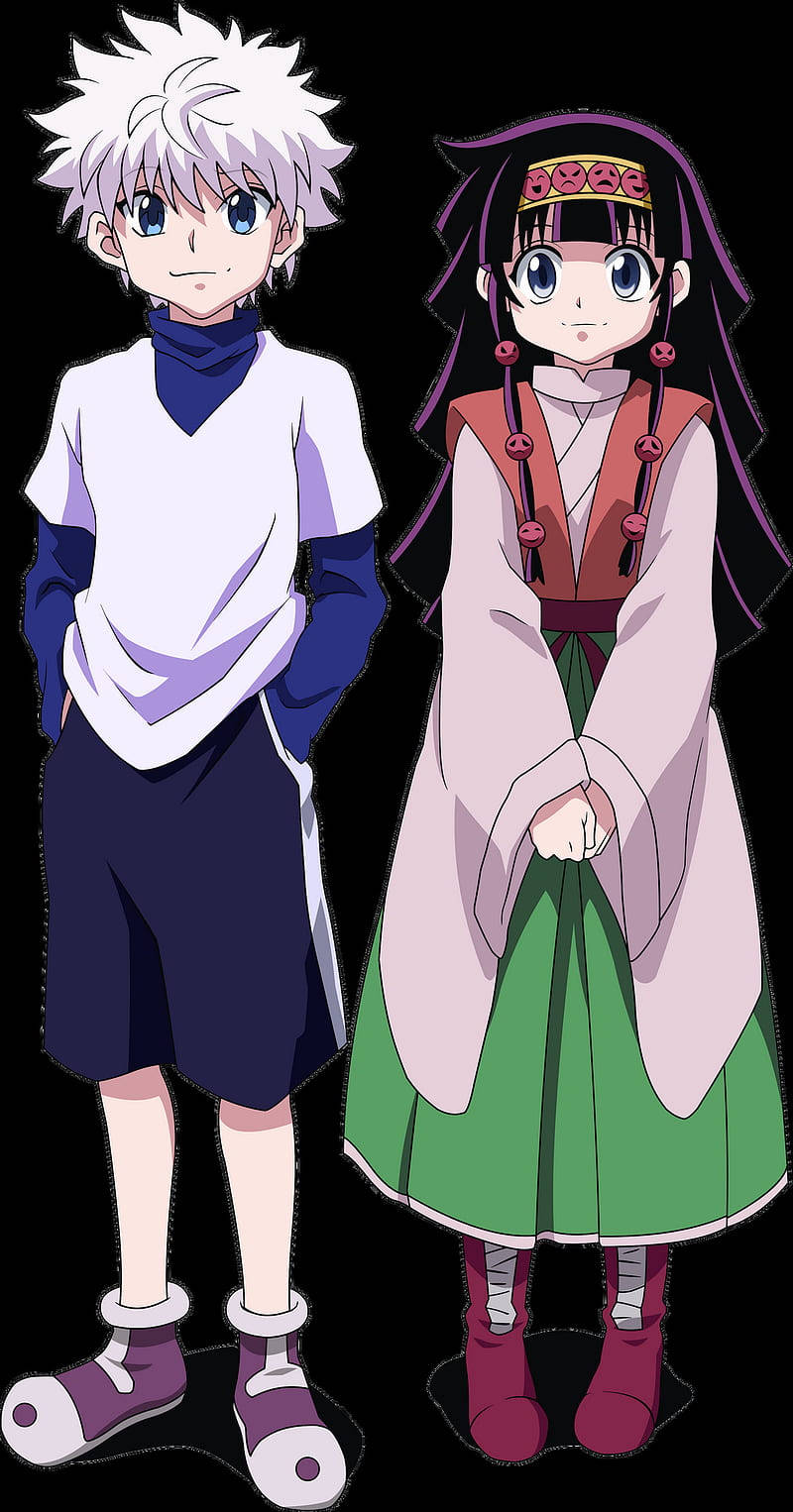 Cute Killua With His Sister Alluka Background