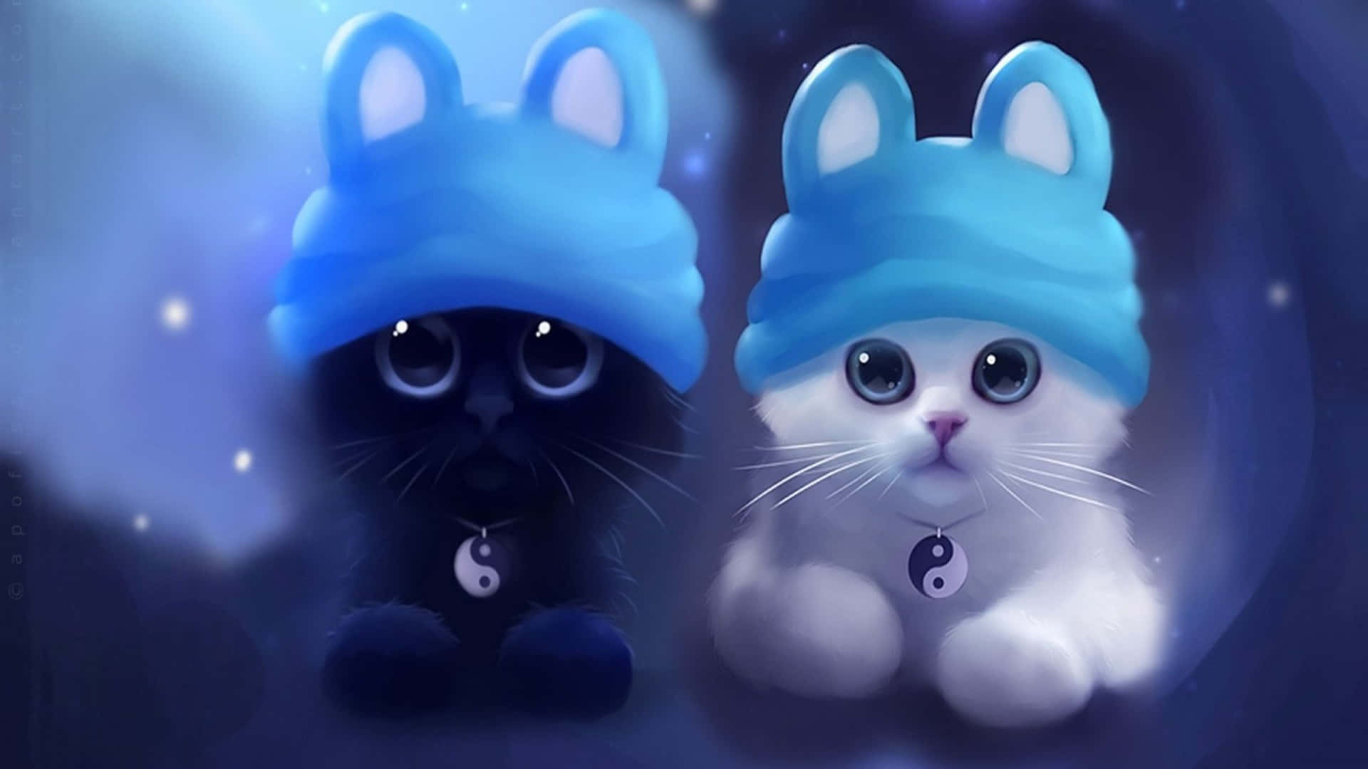 Cute Kittens With Blue Beanie