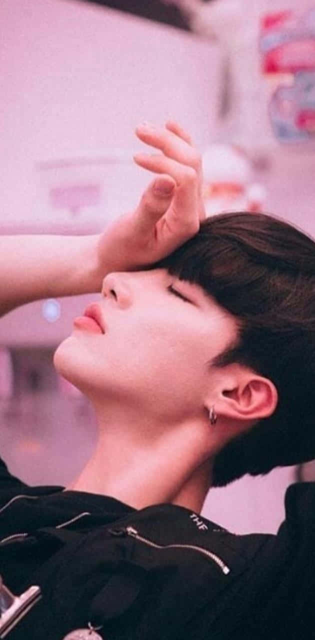 Cute Korean Boy Fainting Position Background