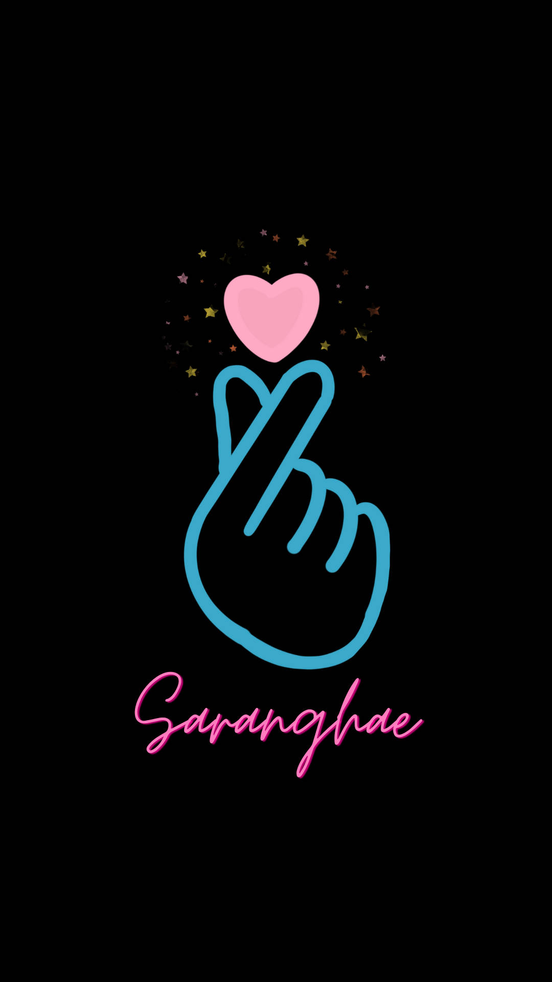 Cute Kpop-inspired Finger Heart Background