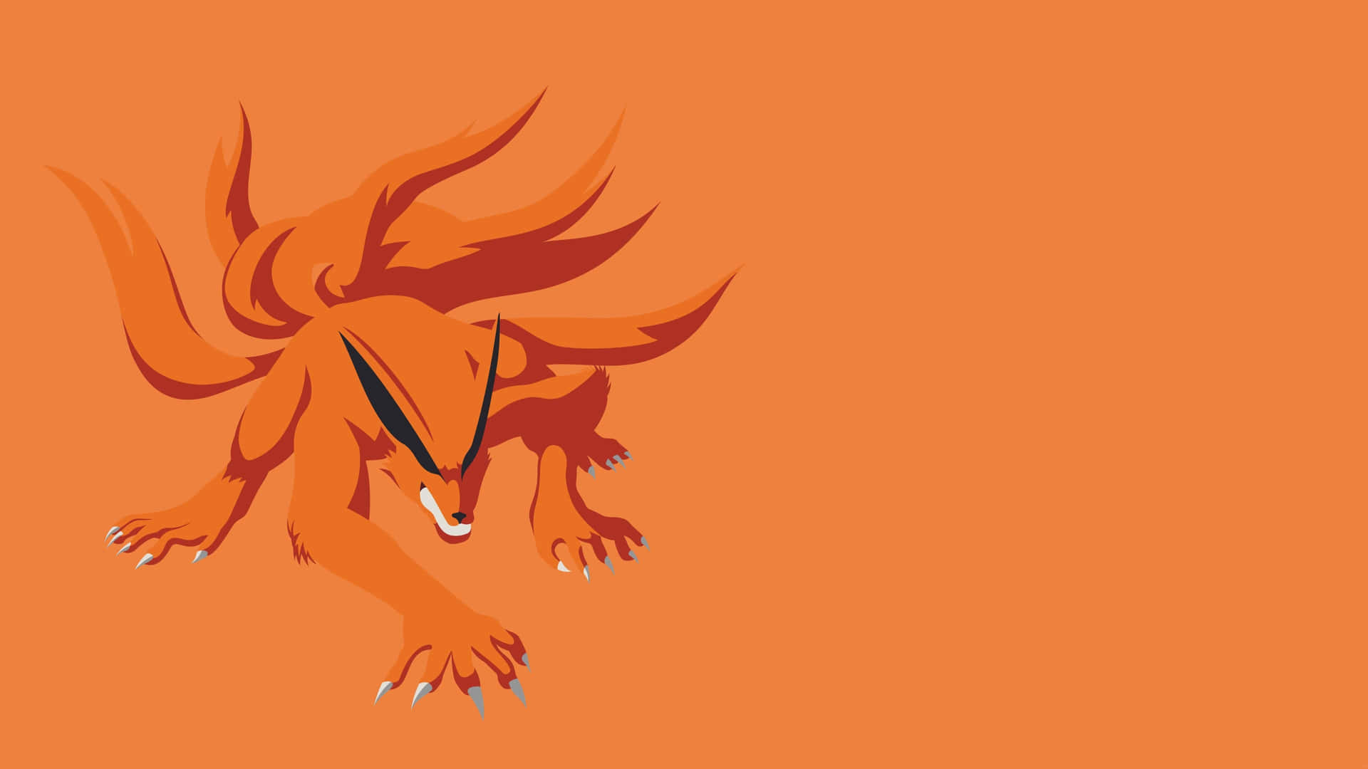 Cute Kurama Orange Aesthetic Minimalist Background