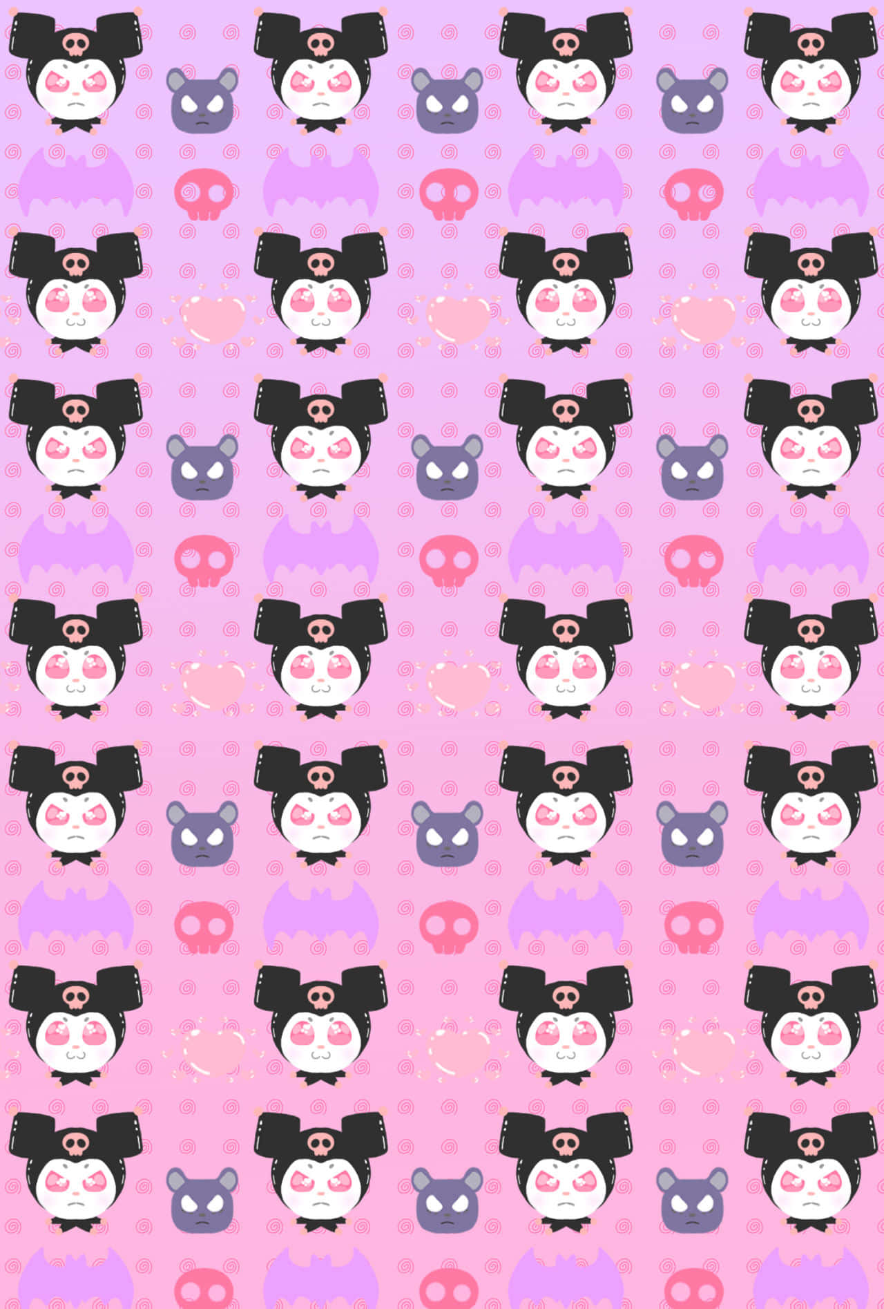 Cute Kuromi Pink Pattern