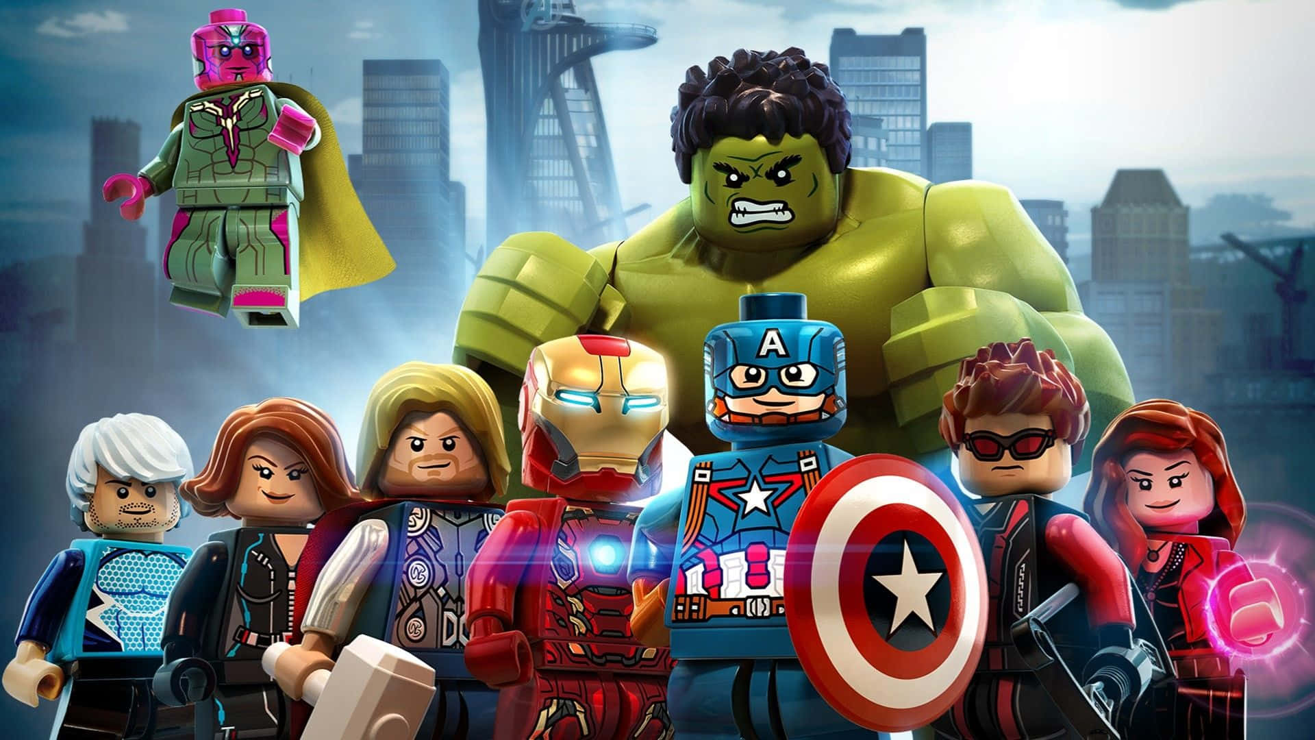 Cute Lego Version Of Avengers Laptop Background
