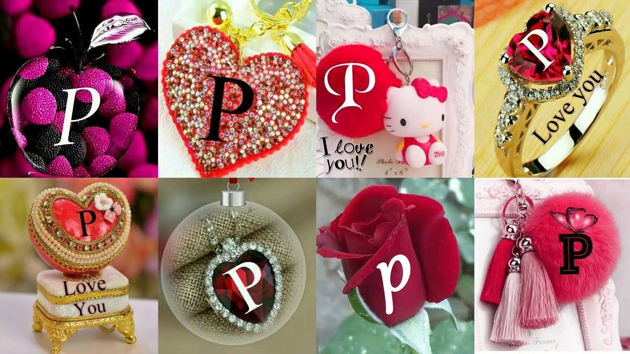 Cute Letter P Collage Background