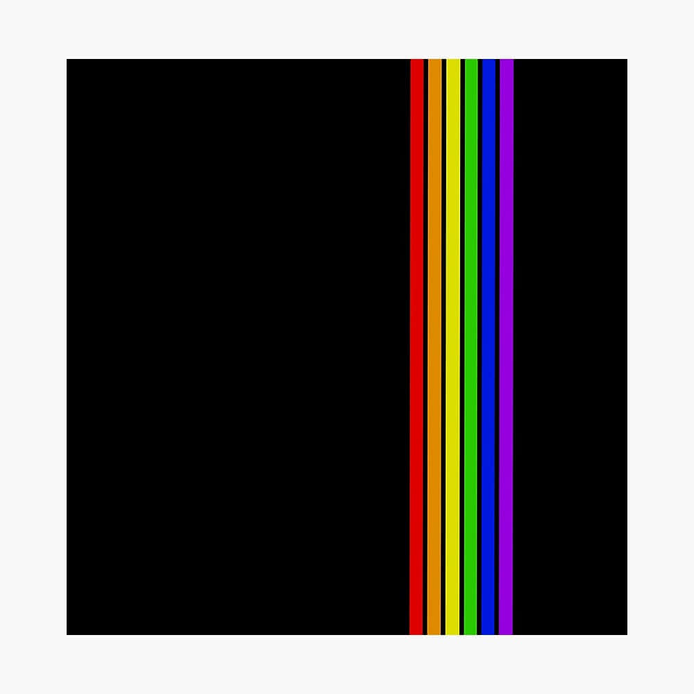 Cute Lgbt Flag In Rainbow On Black Background