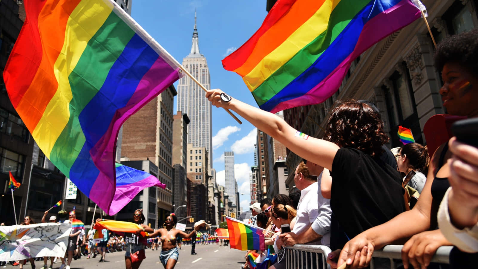 Cute Lgbt Flags Pride March New York City Background