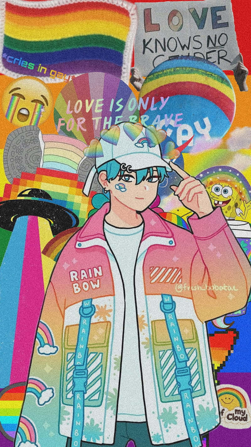 Cute Lgbt Gay Digital Illustration Background