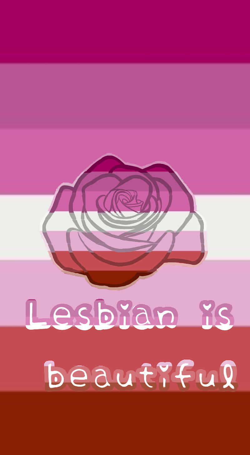 Cute Lgbt Lesbian Flag With Rose