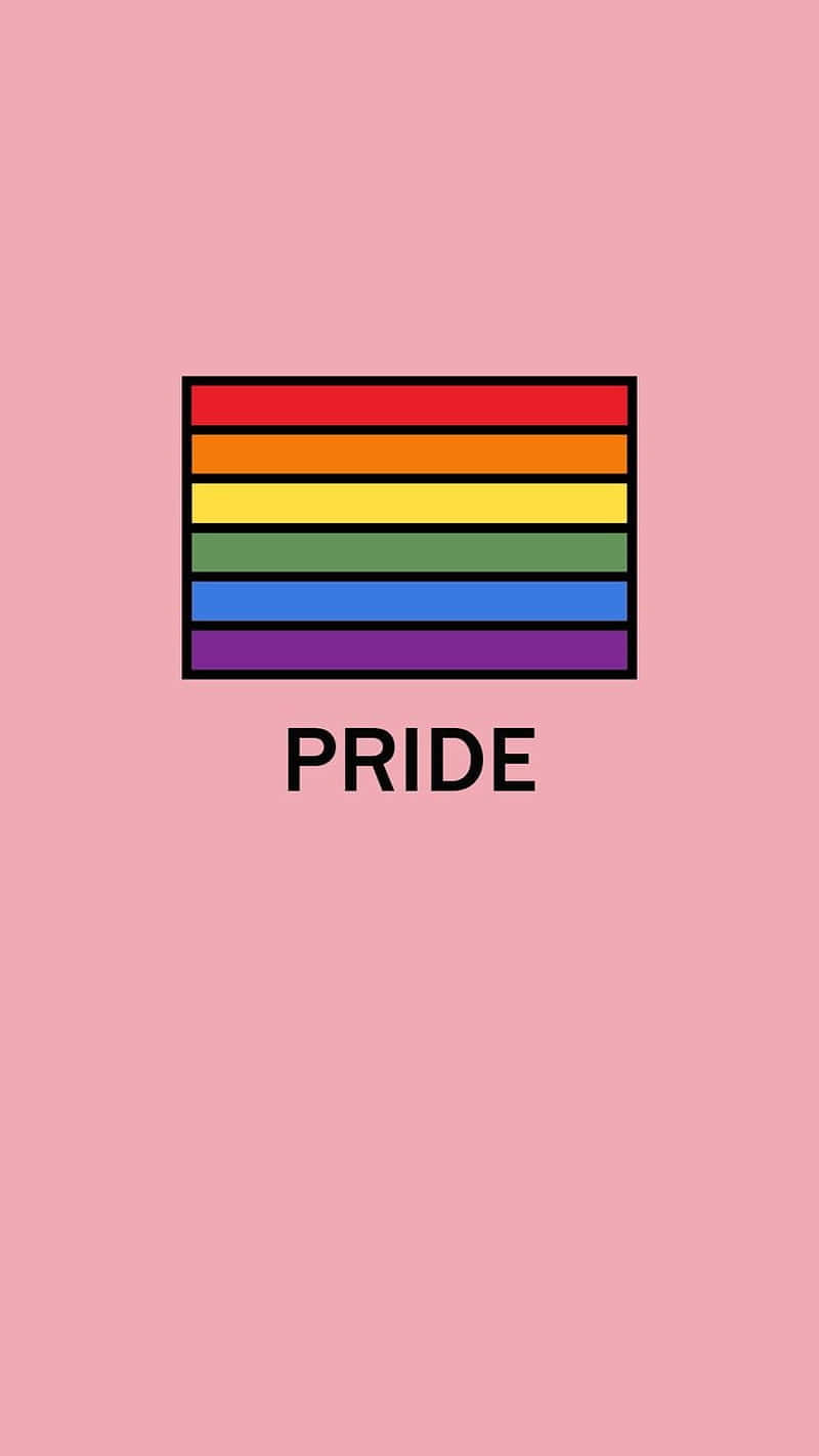 Cute Lgbt Pride Flag In Pink Background
