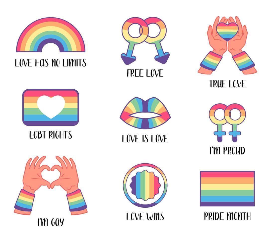 Cute Lgbt Pride Symbols Vector Artwork Background