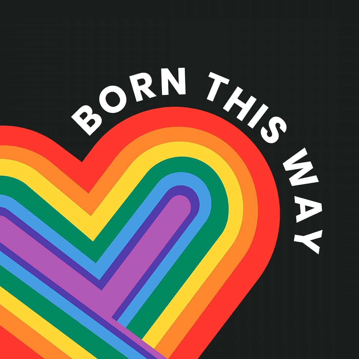 Cute Lgbt Rainbow Heart Born This Way Illustration