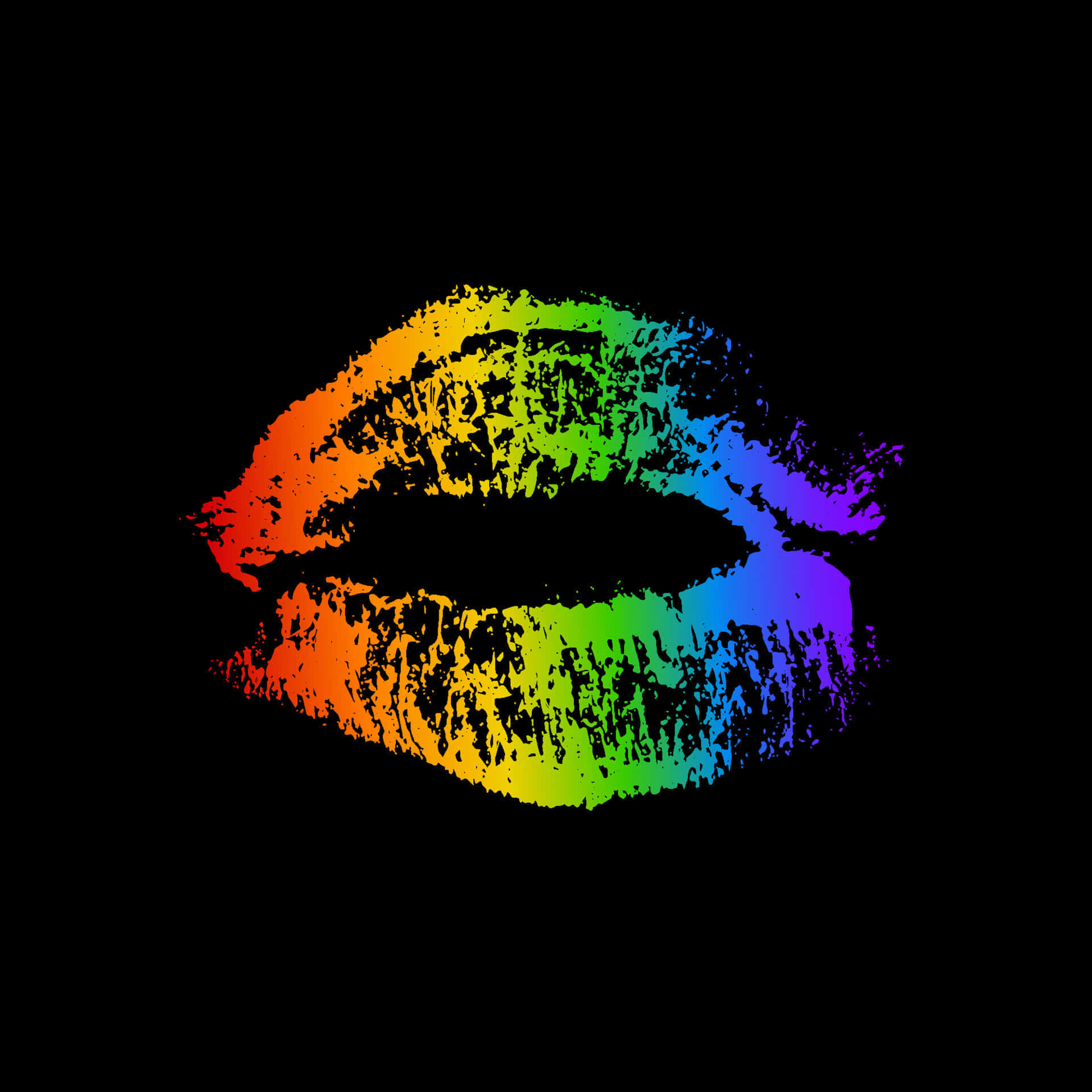 Cute Lgbt Rainbow Lipstick Kiss Mark Background