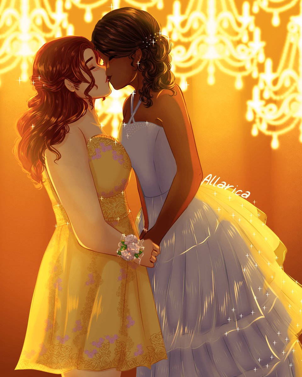 Cute Lgbtq Girls Kissing Art